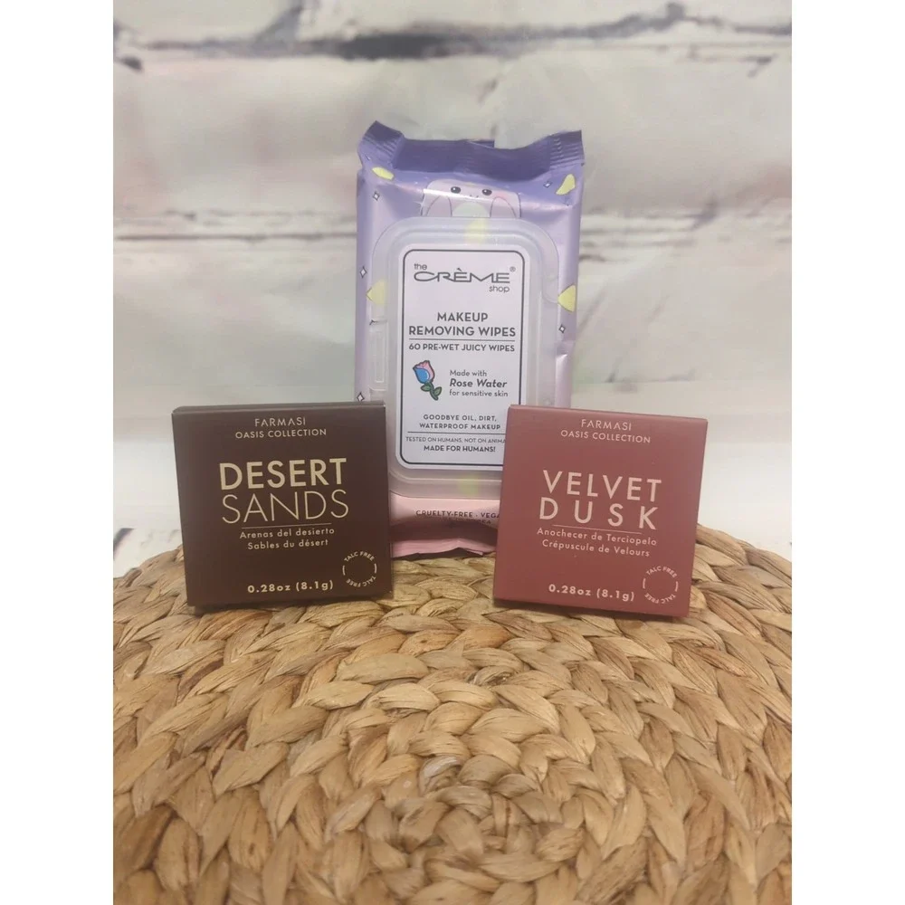 Oasis Collection Eyeshadow Palettes Lot Of 2 PLUS Creme Shop Makeup Removal...